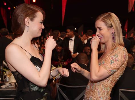 Emma Stone And Emily Blunt From Sag Awards 2017 Candid Moments E News