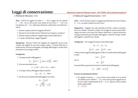 Energia Ripetizioni Cagliari Di Manuele Atzeni Leggi Di Conservazione
