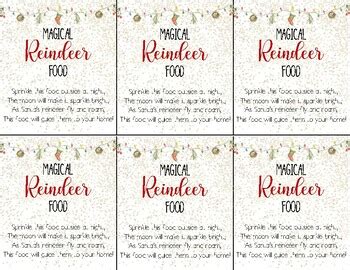 Reindeer Food Labels by Cara's Classroom | TPT