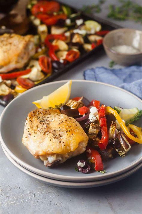 Sheet Pan Mediterranean Chicken Thighs Low Carb Whole 30 Gluten Free