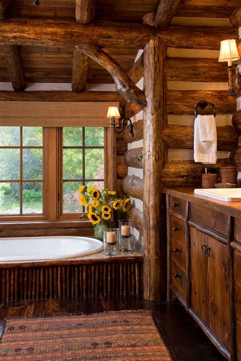 Miller Architecture 360 RANCH Rustic Cabin Bathroom Log Homes