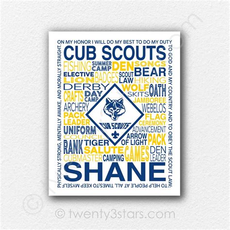 Cub Scouts Poster, Cub Scout Leader Art, Gift for Cub Scout, Cub Scouts ...