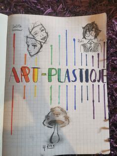 An Open Book With Drawings On It And The Words Art Plastique Written