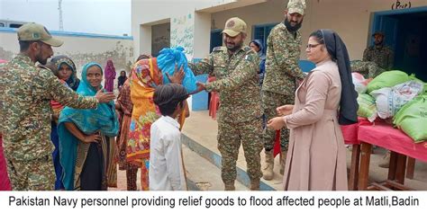 Pakistan Navy Flood Relief Operation Continues In Different Areas Of