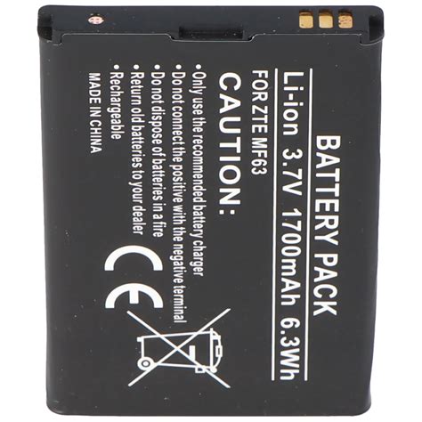 Batterij Geschikt Voor ZTE MF63 Li Ion 3 7V 1700mAh 6 3Wh