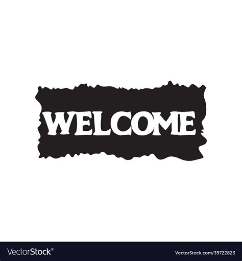 Welcome Word Hand Lettering Design Calligraphic Vector Image