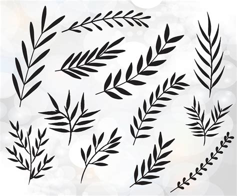 Leaves Svg Files Hand Drawn Leaves And Elements Svg Dxf