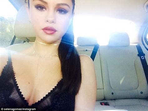 Katching My I Selena Goes Sultry Gomez Sports Semi Sheer Black Lacy Dress And Heavy Make Up In