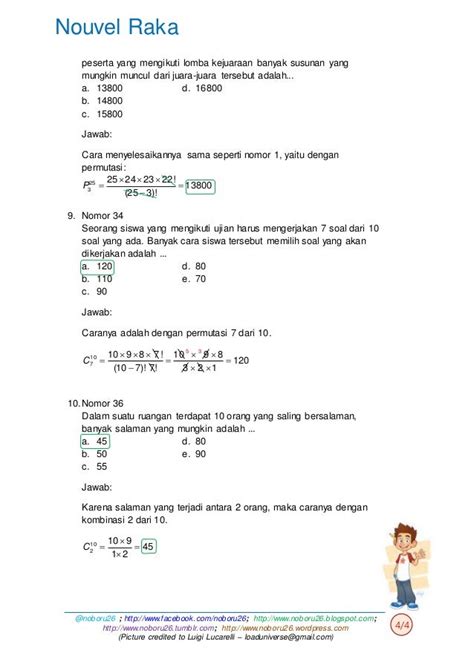 Contoh Soal Permutasi Dan Kombinasi Pelajaranku