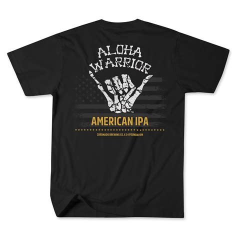 Shop Cbc Aloha Warrior American Ipa Black Tee Short Sleeve Coronado