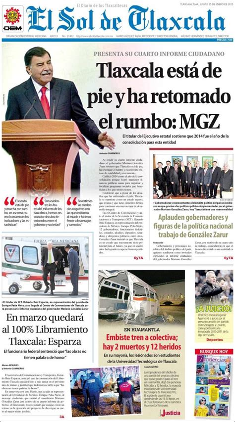 Periódico El Sol De Tlaxcala México Periódicos De México Edición De