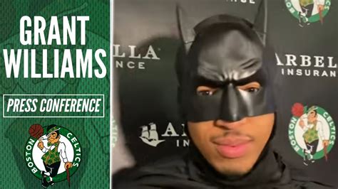 Grant Williams Fields Questions As Batman Celtics Vs Wizards YouTube