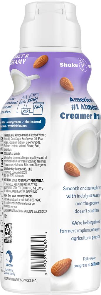 Silk Almond Creamer Dairy Free Sweet And Creamy Planogram Back