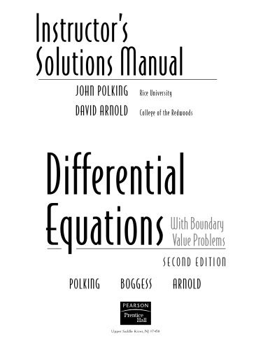Ebook Center | Instructors Solutions Manual for Differential Equations ...