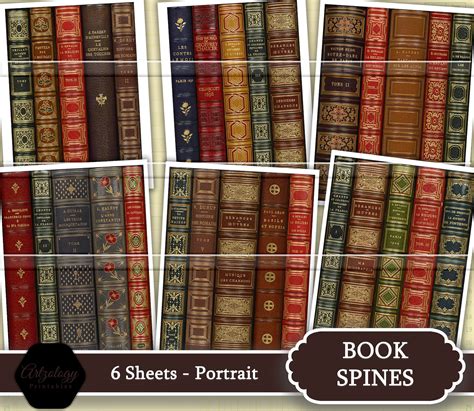 Book Spines Ornate Vintage Books Antique Library Book Etsy