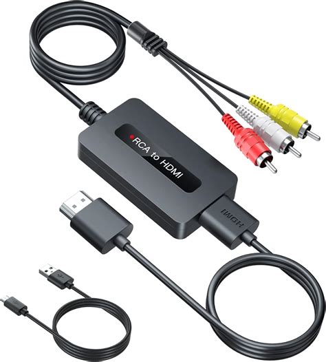 Male RCA To HDMI Cable Converter With HDMI And RCA Cables CVBS