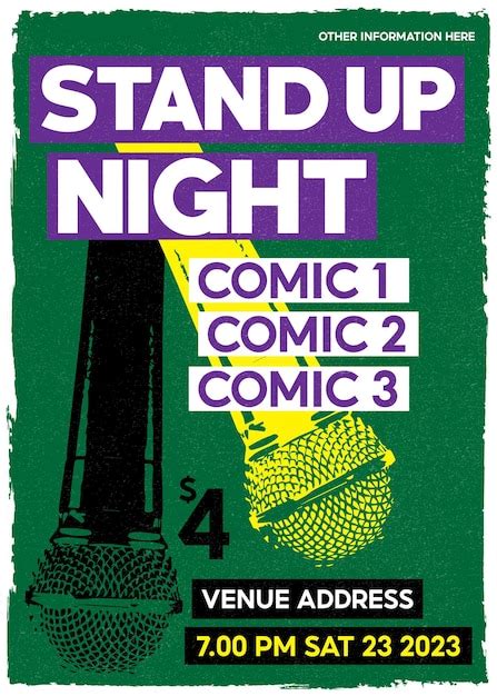 Premium Vector Stand Up Comedy Poster Event Standup Night Post Or Banner For Events Open Mic