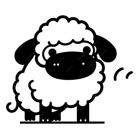 Premium Vector Cute Cartoon Sheep Vector Illustration Isolated On A