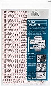 Amazon Chartpak Self Adhesive Vinyl Numbers 1 4 Inch High Red