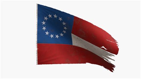 US Flag 1st National Confederate 3D Model $9 - .blend .dae .fbx .gltf ...