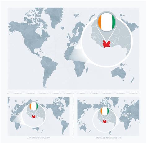 Costa De Marfil Ampliada Sobre Mapa Del Mundo 3 Versiones Del Mapa