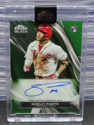 2024 Topps Chrome Black Noelvi Marte Green Refractor Rookie Auto RC 71