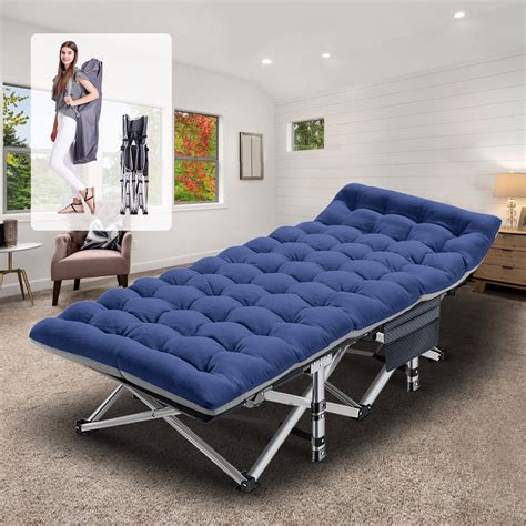 Slsy Folding Bed Cot With Inch Sided Mattress Folding