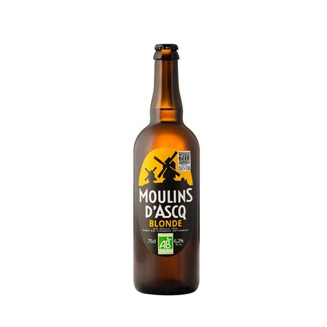 MOULINS D ASCQ Bière blonde artisanale des Flandres bio 6 2 75cl pas