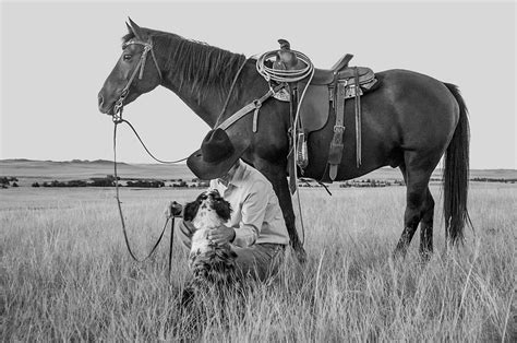 Cowboy His Horse And Dog Photograph By Daniel Hagerman