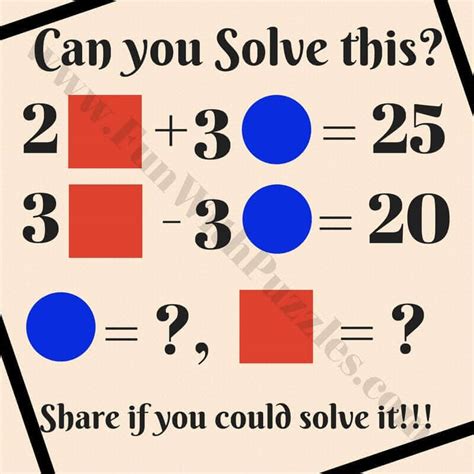 Math Picture Brain Teasers With Answers And Explanation Fun With Puzzles