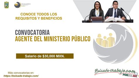 Salario de 30 000 Convocatoria Agente del Ministerio Público de