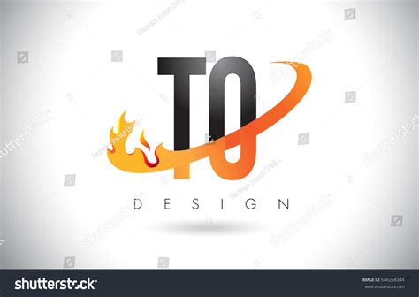 T O Letter Logo Design Fire Stock Vector Royalty Free