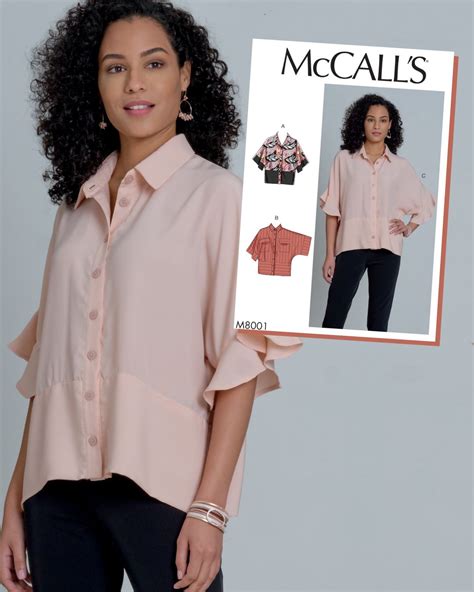 McCall S Pattern M8001 Misses Tops Mccalls Sewing Patterns Mccalls