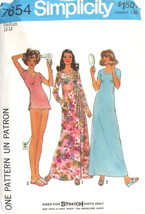 UNCUT Robe Nightgown Bikini Panties Bust Simplicity Etsy