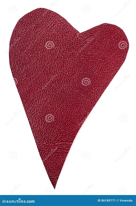 Cut Out Red Leather Heart Isolated On White Stock Image Image Of