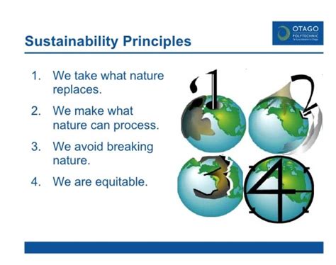 Sustainability Principles Class Activities Principles Sustainability