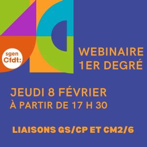 Wébinaires fédéraux SGEN CFDT Poitou Charentes