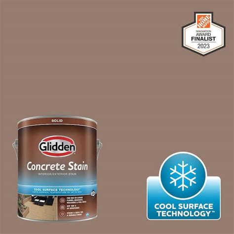 Glidden 1 Gal Ppg1074 5 Peppered Pecan Solid Interiorexterior Concrete Stain With Cool Surface