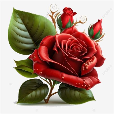 Orignal Nature Beautifull Red Rose Flower With Green Leaf, Beautifull ...