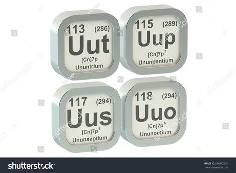 Uut Uup Uus Uuo Chemical Elements Stock Illustration 358912751 ...