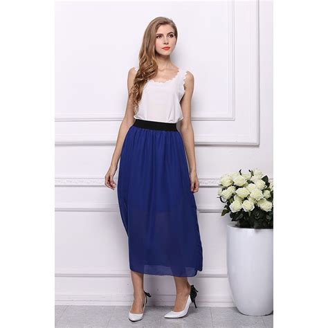 Spring And Summer New Fashion Chiffon Skirt Women S High Waist Pleated