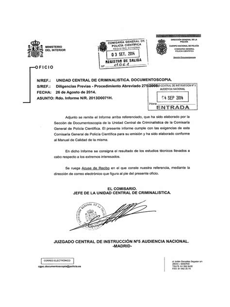 Informe Pericial De Firma