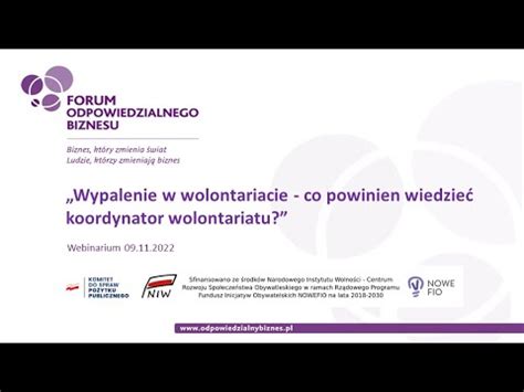 Wypalenie w wolontariacie co powinien wiedzieć koordynator