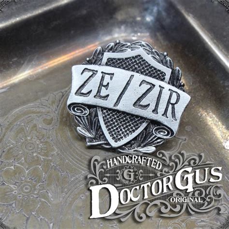 Ze Zir Neo Pronoun Badge Pride Pronoun Pin Handcrafted Pewter