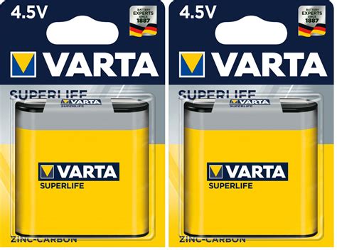 2x Varta Batterie Zink Kohle Block 3R12 4 5V Flachbatterie Typ 2012