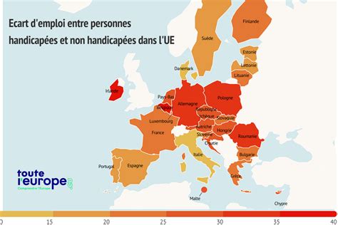 Carte L accès à l emploi des personnes handicapées en Europe