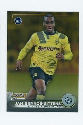 2022 23 Jamie Bynoe Gittens Topps Stadium Club Chrome Gold Rookie Card