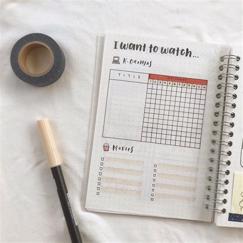 Bujo Watch List Bullet Journal Ideas Pages Bullet Journal Design