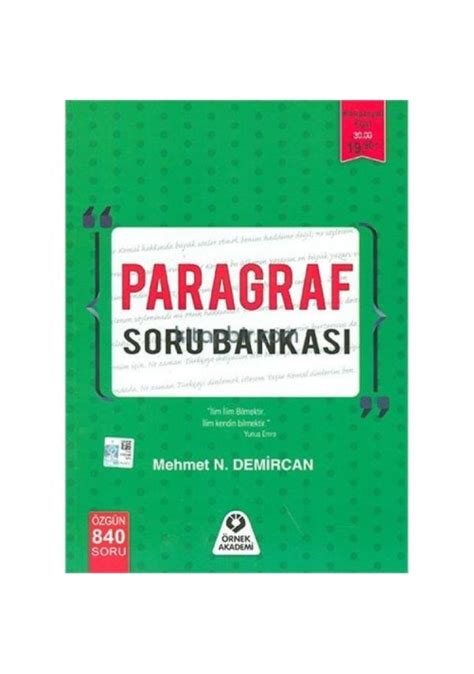 Paragraf Soru Bankas Rnek Akademi Fiyatlar Ve Zellikleri