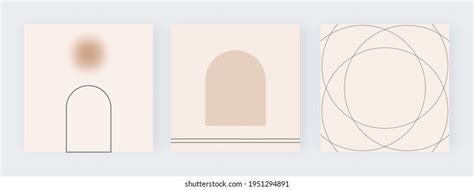 Nude Geometric Backgrounds Social Media Banners Stock Vector Royalty Free 1951294891